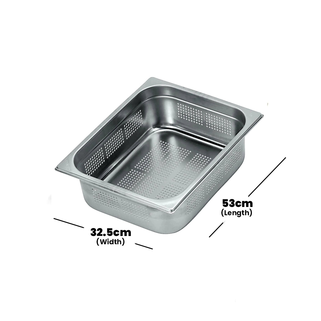 Viraj Stainless Steel Perforated GN  1/1 Pan, Height 6.5cm