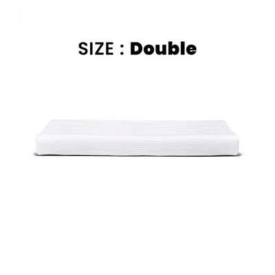 ths zen stripes double cotton flat bed sheet white