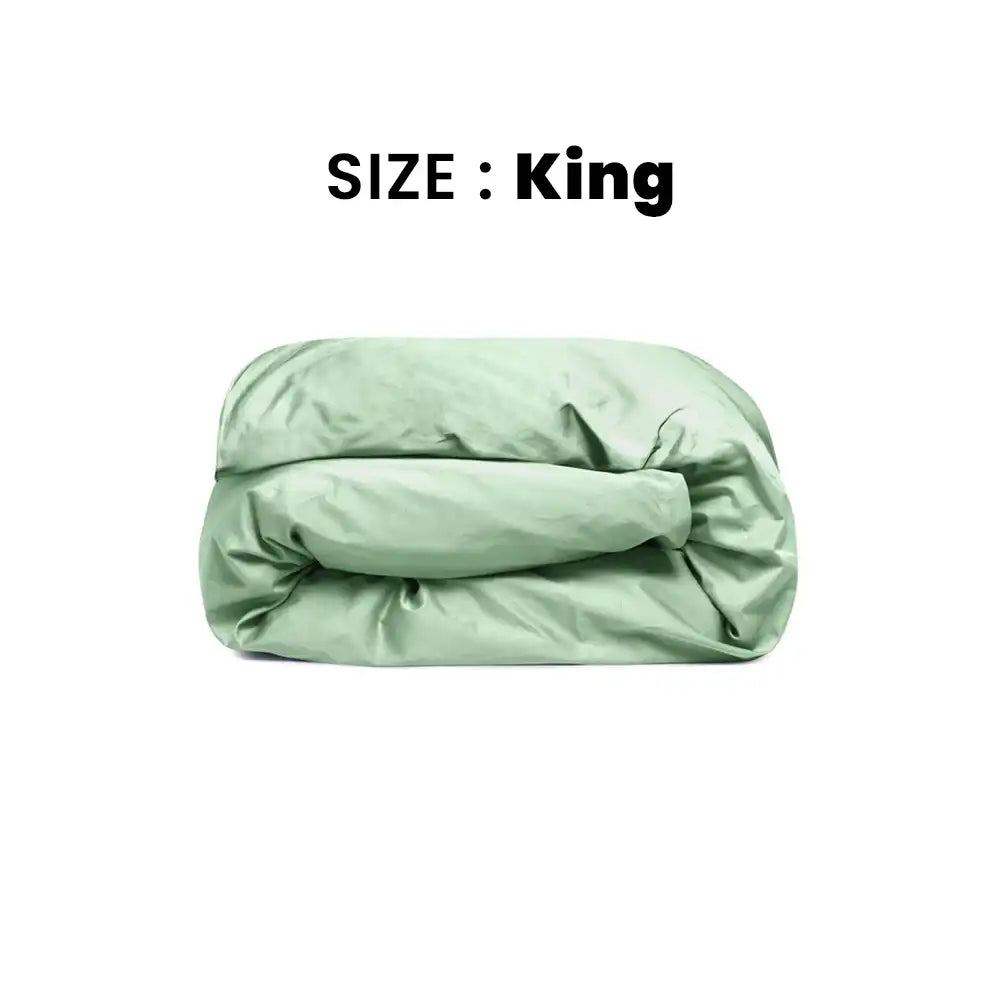 ths giza cotton king duvet cover sage green