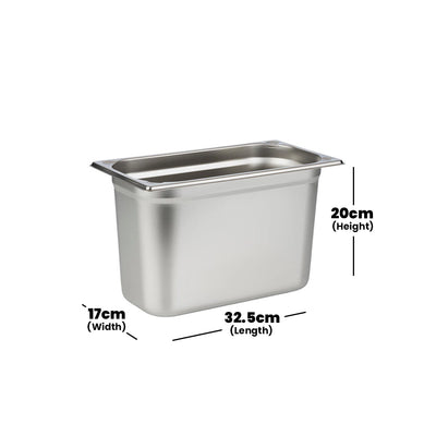 Viraj Stainless Steel GN 1/3 Pan, Height 20CM