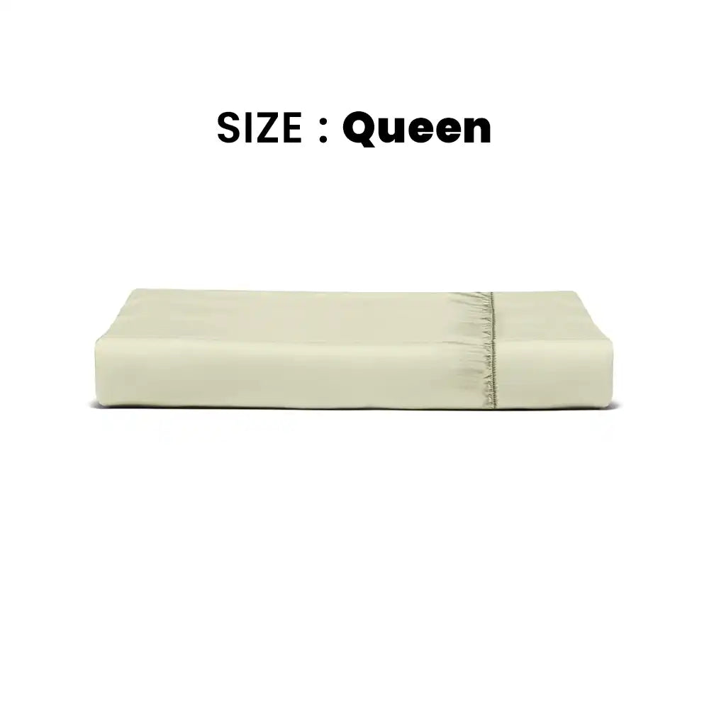 ths giza cotton queen fitted bed sheet silver green