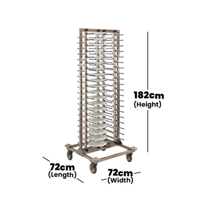 Tribeca Plate Stacking Trolley for max. 80 Plates with 72 x 72 x 182 cm