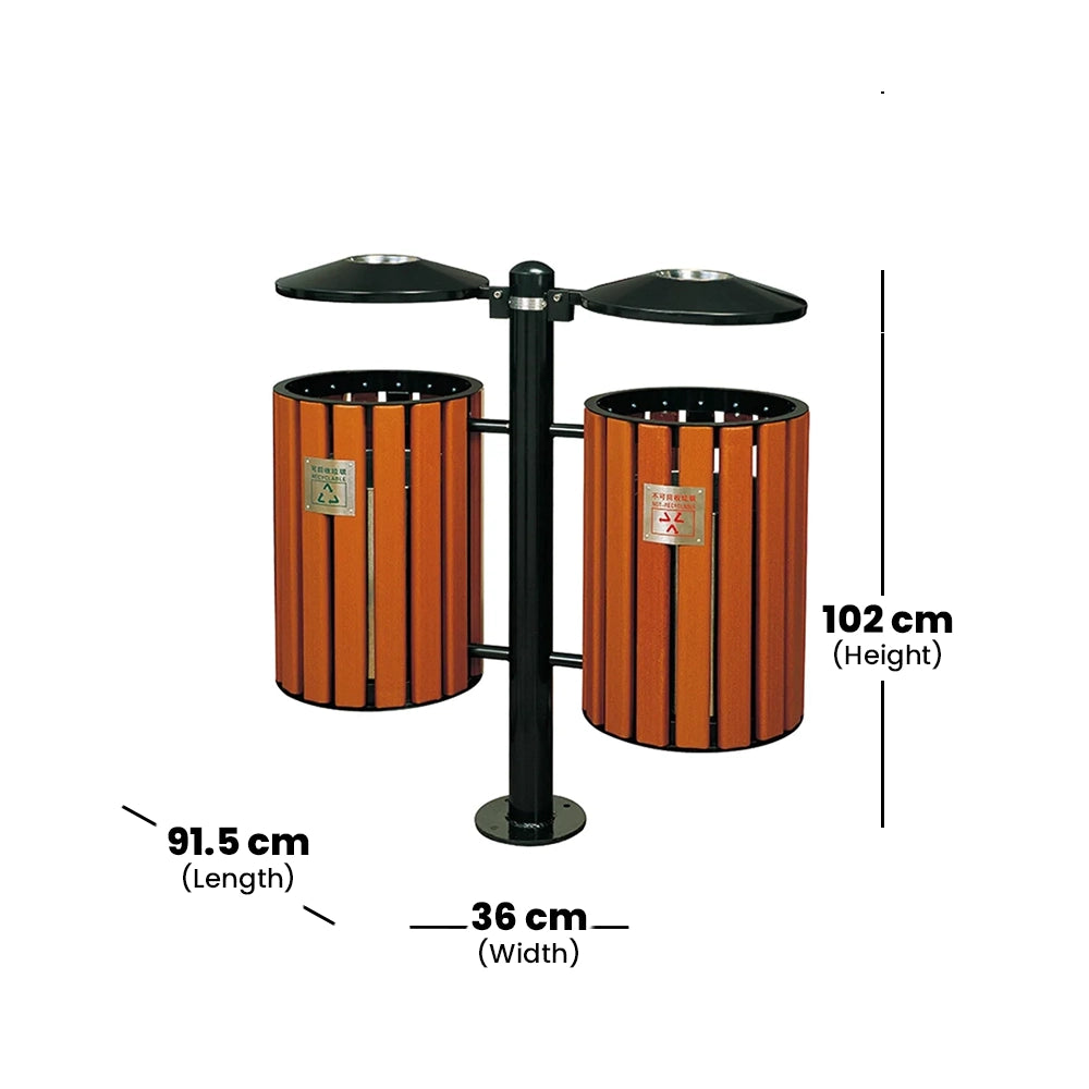 THS HS-95A Outdoor Recycle Twin Bin With Ashtray