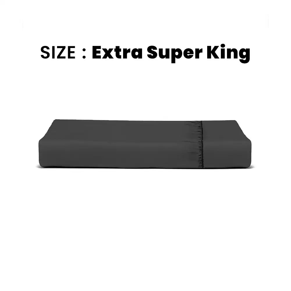 ths giza cotton extra super king fitted bed sheet charcoal grey