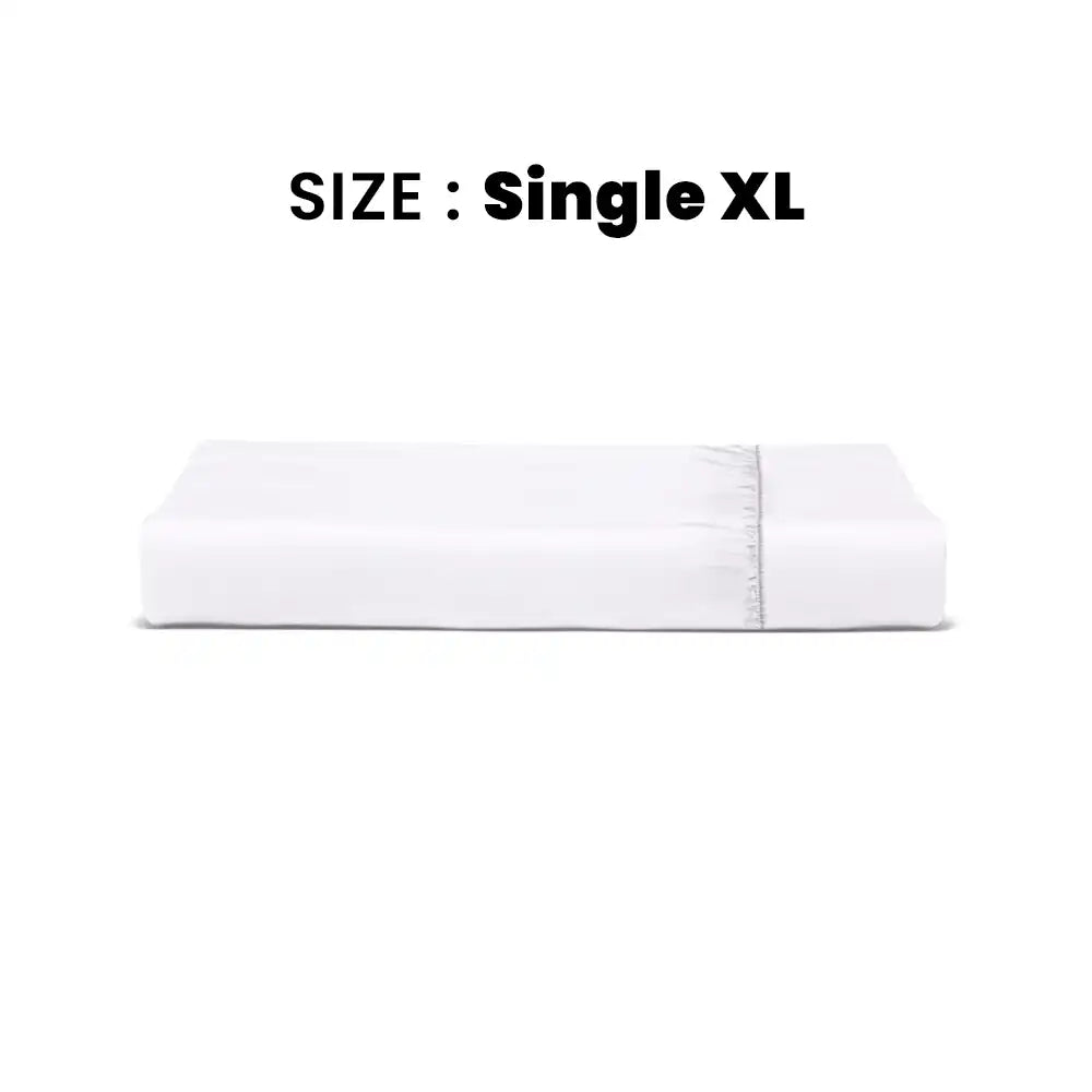 ths giza cotton single xl fitted bed sheet white