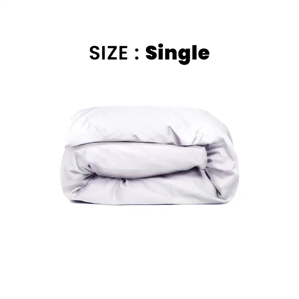 ths giza cotton single duvet cover white