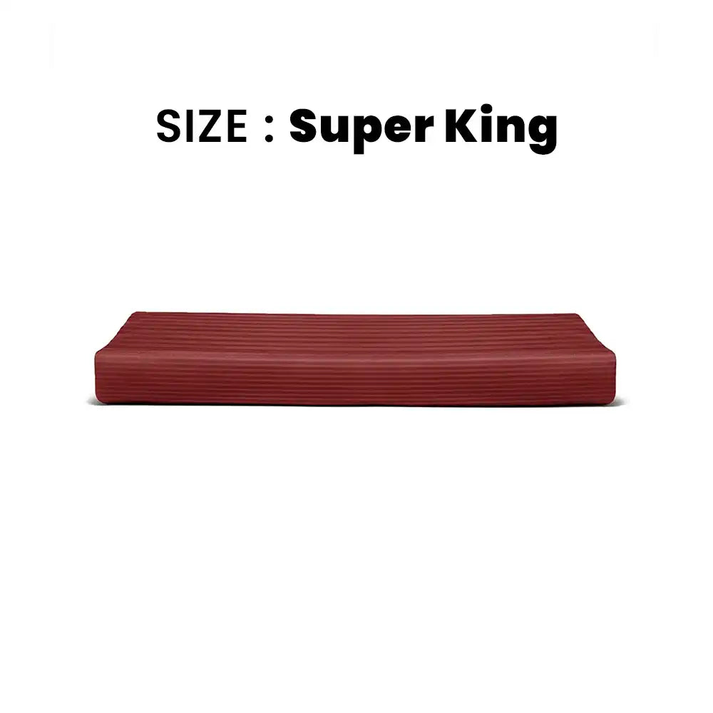 ths zen stripes super king cotton flat bed sheet burgundy