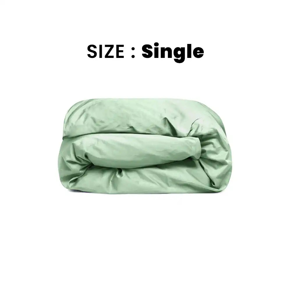 ths giza cotton single duvet cover sage green