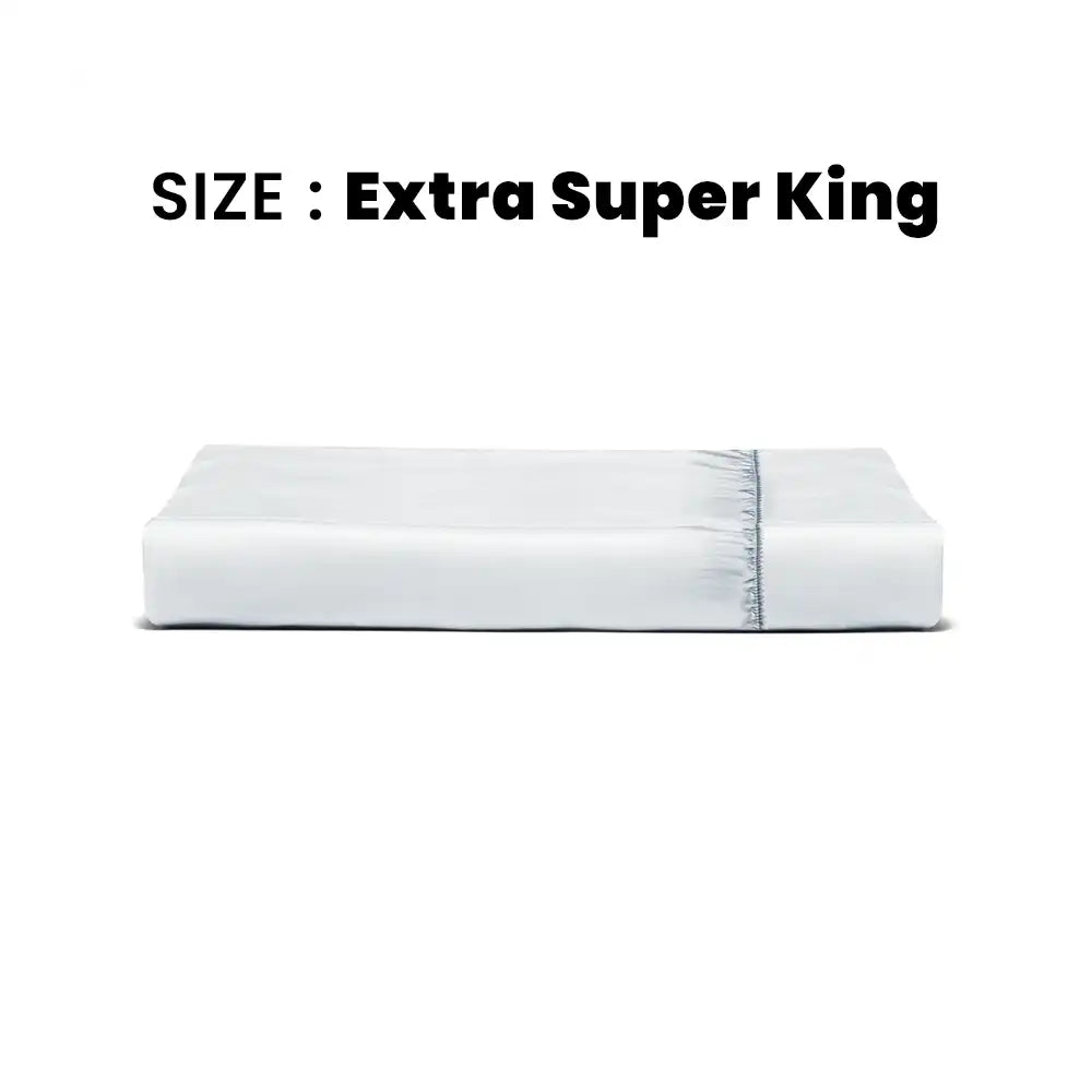 ths giza cotton extra super king fitted bed sheet silver grey