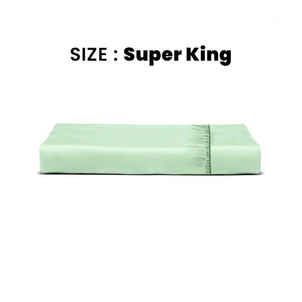 ths giza cotton super king fitted bed sheet slit green