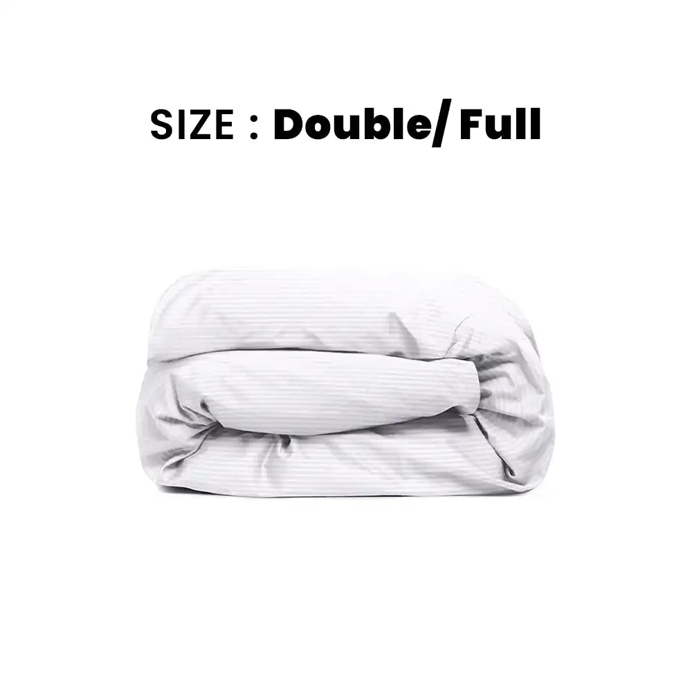 ths zen stripes double full duvet cover white