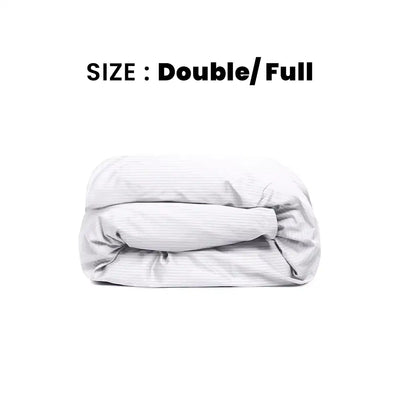 ths zen stripes double full duvet cover white