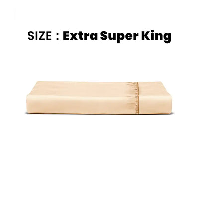 ths giza cotton extra super king fitted bed sheet beige