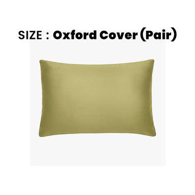 ths giza cotton oxford pillow cover pair slit green