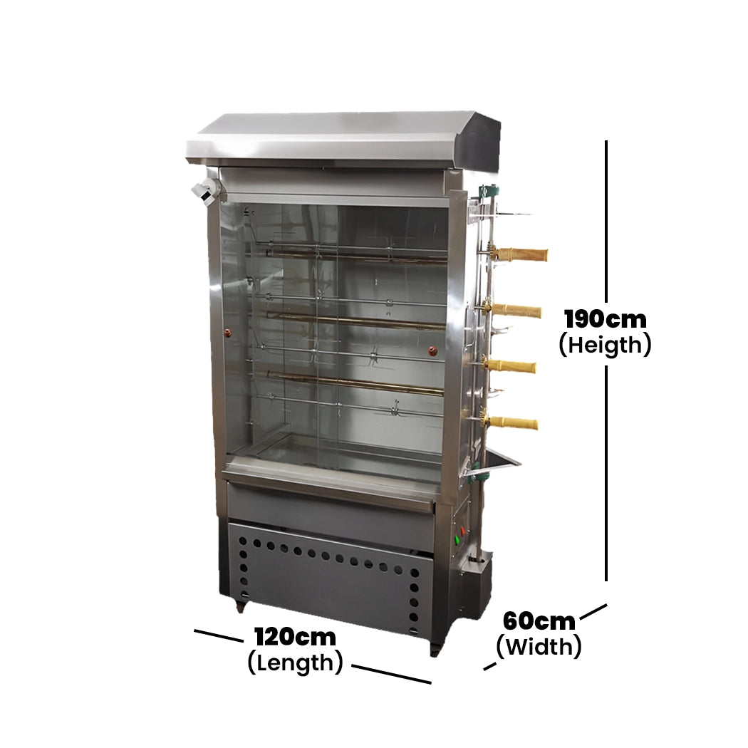 THS Rotary Chicken Grill 5 Skewers, 750 W, 120 x 60 x 190 cm