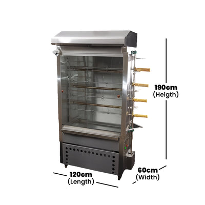 THS Rotary Chicken Grill 5 Skewers, 750 W, 120 x 60 x 190 cm