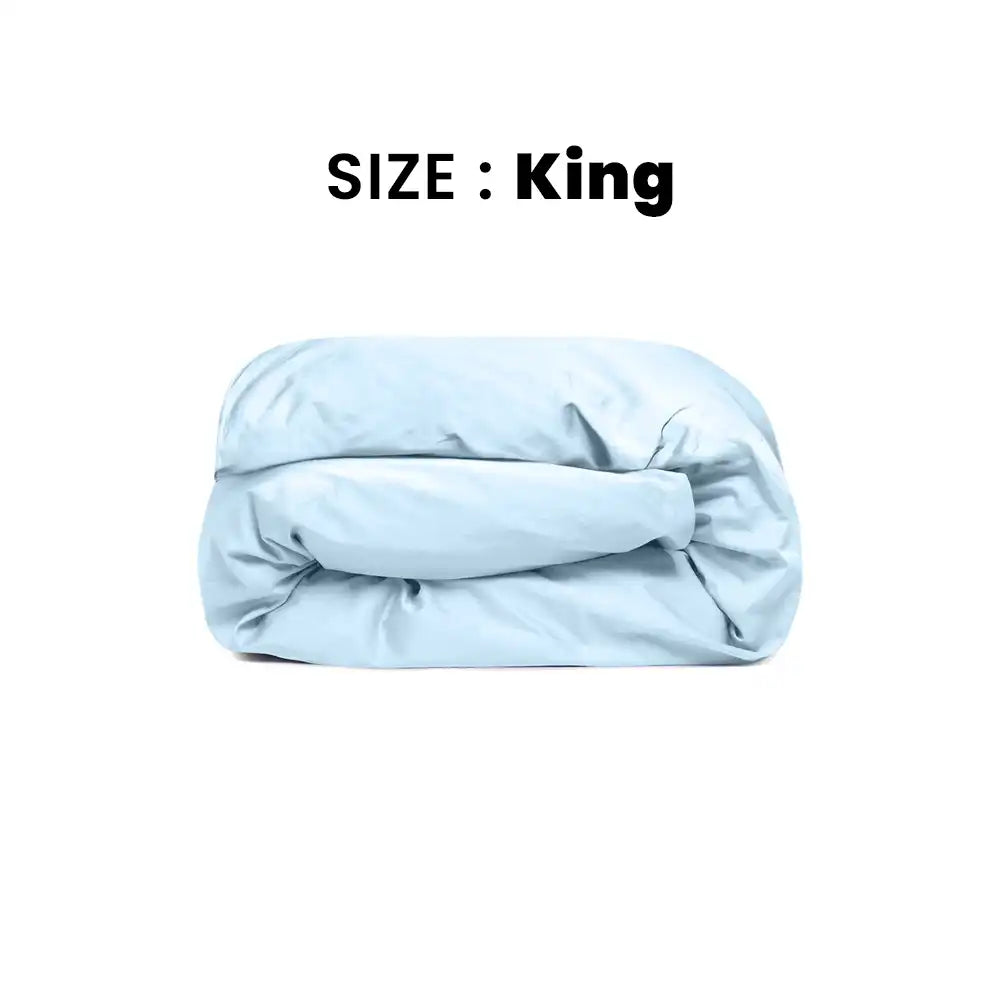 ths giza cotton king duvet cover baby blue