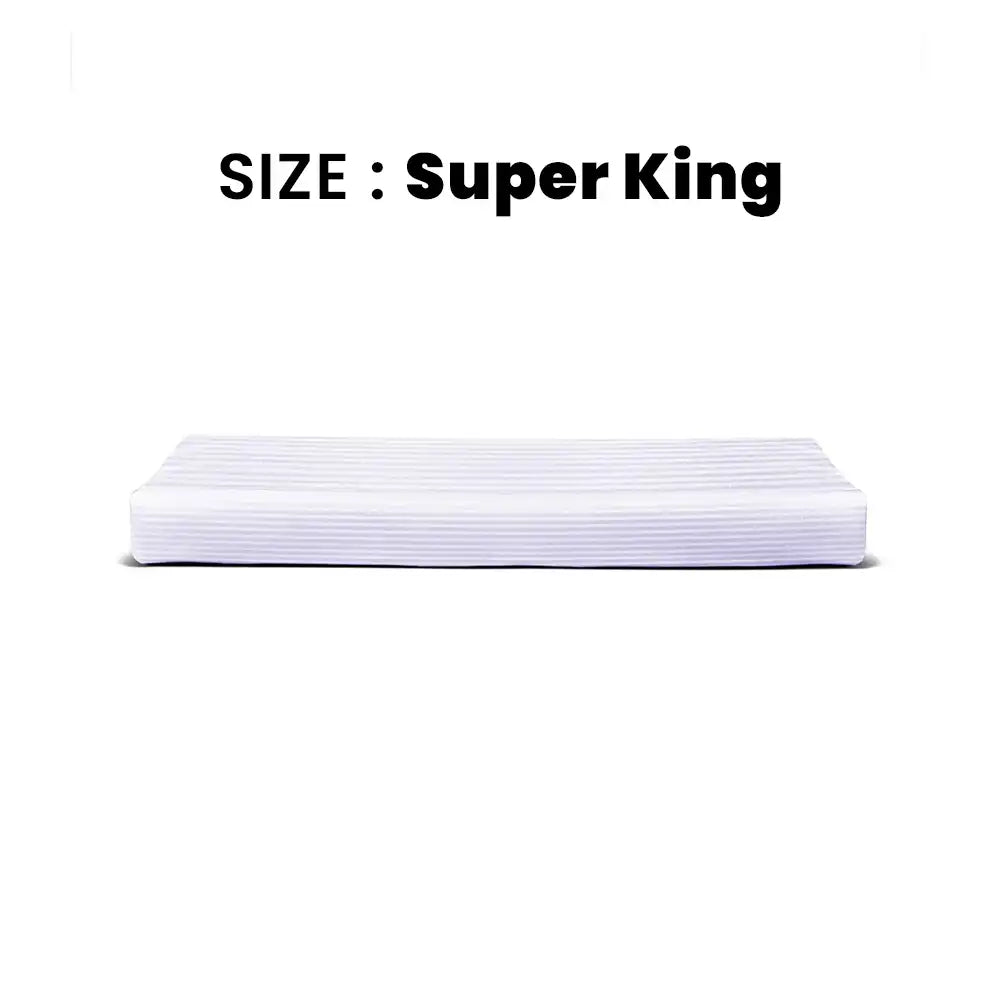 ths zen stripes super king cotton flat bed sheet grey