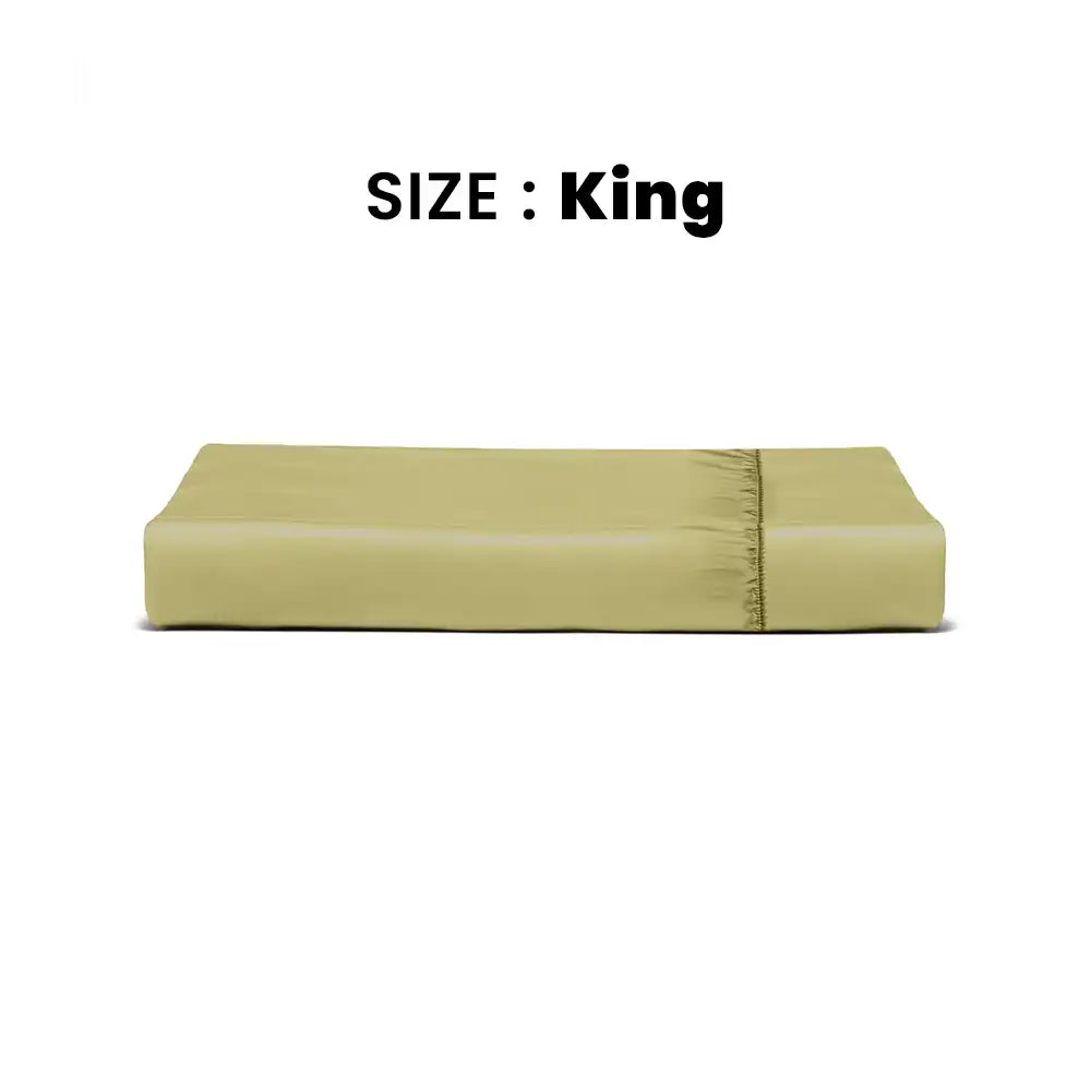 ths giza cotton king fitted bed sheet sage green