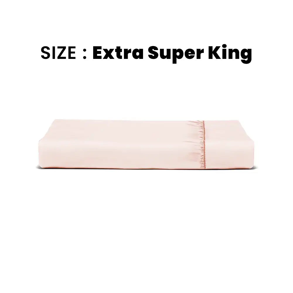 ths giza cotton extra super king fitted bed sheet pastel pink