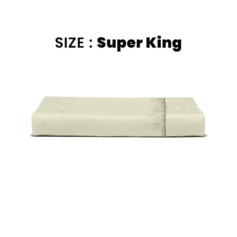 ths giza cotton extra super king fitted bed sheet silver green