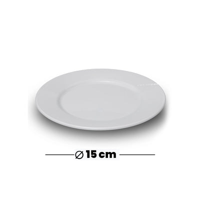 Tribeca Polycarbonate White Round Plate 15 Cm, BOX QUANTITY 50 PCS