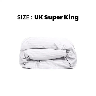 ths zen stripes uk super king duvet cover white