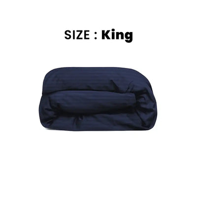 ths eternal stripes king cotton duvet cover navy blue