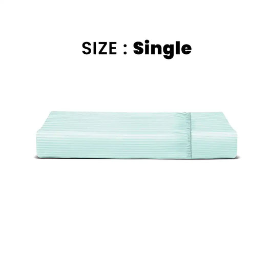 ths zen stripes single fitted cotton bed sheet baby blue