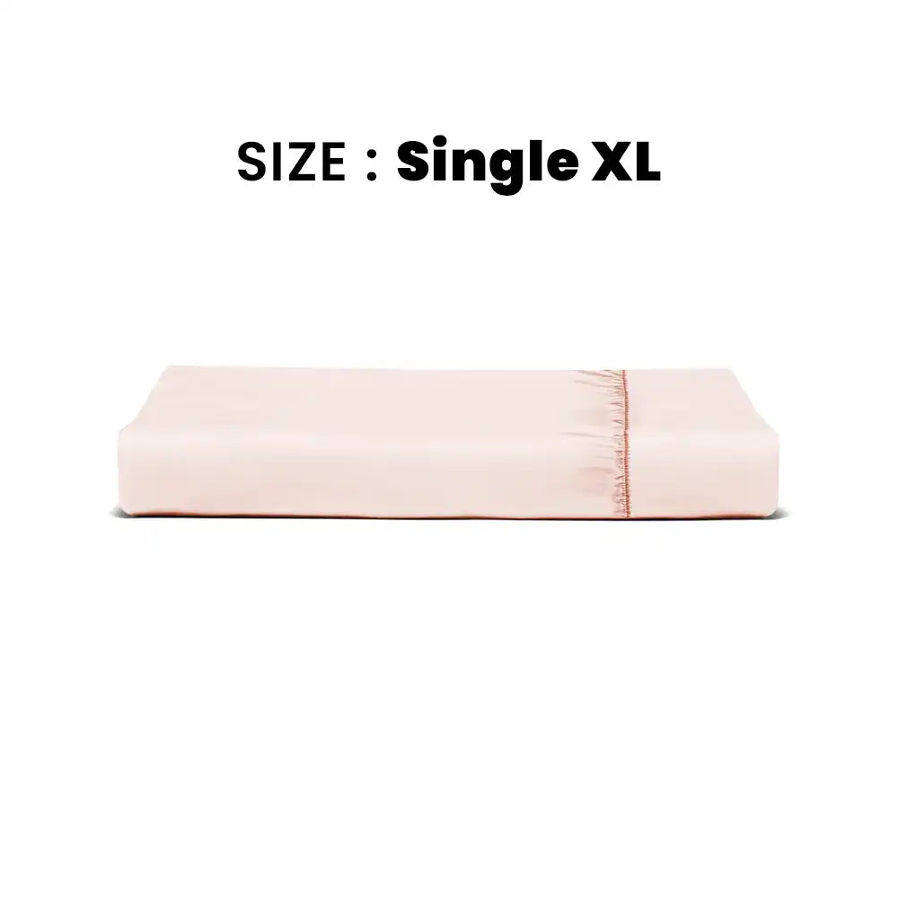 ths giza cotton single xl fitted bed sheet pastel pink