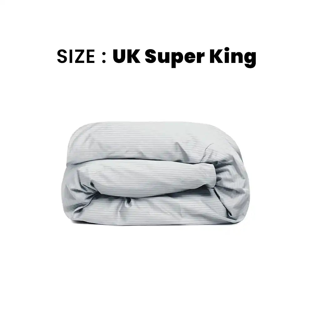 ths zen stripes uk super king duvet cover silver grey