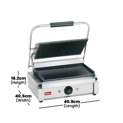 RM Gastro Electric Panini Grill, 3 kW, 40.9 x 40.5 x 18.2 cm