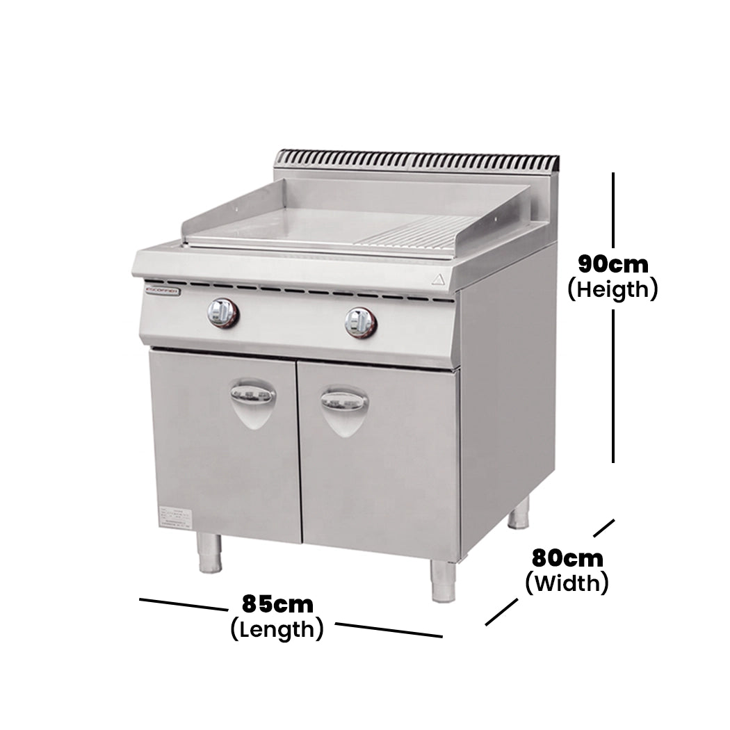 THS Electric Grill 1/2 Smooth 1/2 Ribbed, 15 kW, 80 x 90 x 85 cm