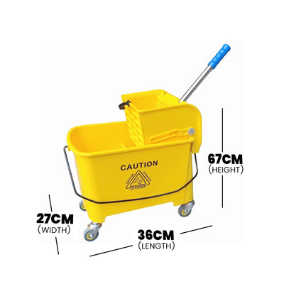 THS Mini Mop Bucket with Wringer, Yellow, 20 L , 5 pcs