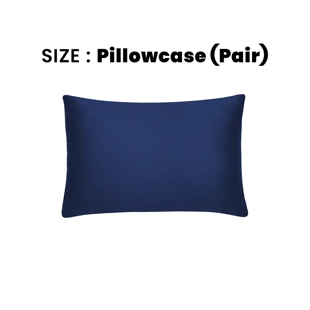 ths giza cotton pillowcase pair indigo blue