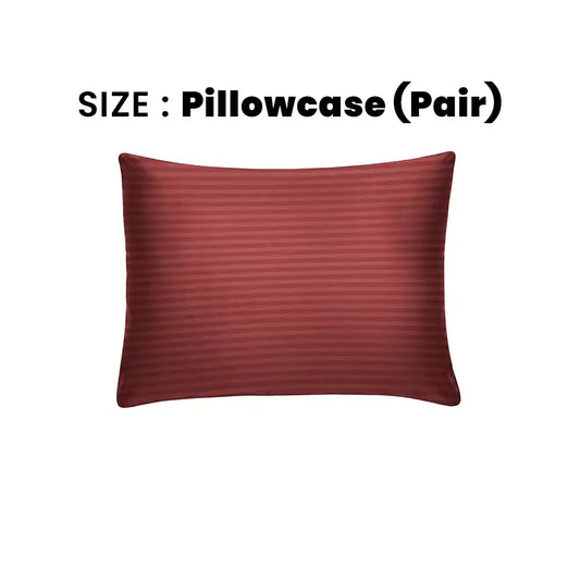 ths zen stripes cotton pillowcase pair burgundy