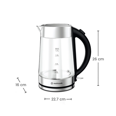 nutricook electric glass kettle gk100 2200 w