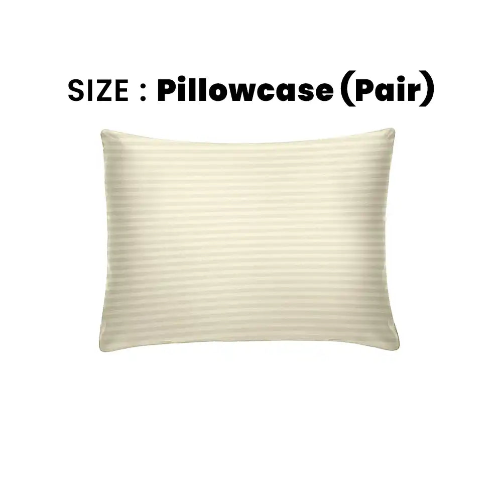 ths zen stripes cotton pillowcase pair ivory