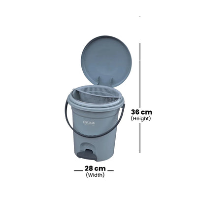 THS AF07035 Plastic Round Pedal Bin 8L