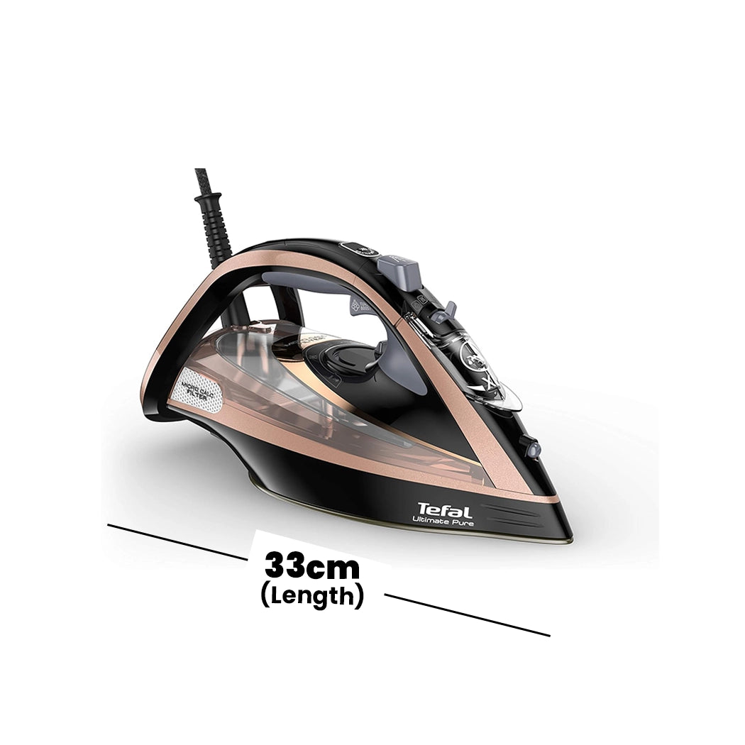 Tefal Black & Rose Gold Ultimate Pure Steam Iron, 350 ml Water Tank, 3.1 kW