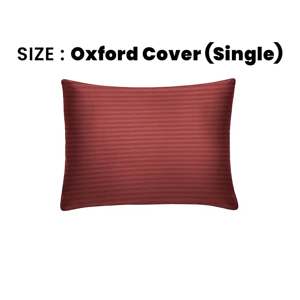 ths zen stripes single cotton oxford pillow cover burgundy