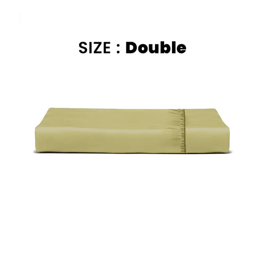 ths giza cotton double fitted bed sheet sage green