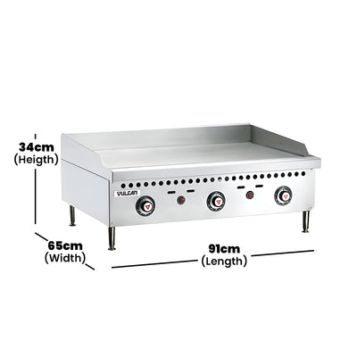 Vulcan VCRG 36 T Thermostatic Gas Griddle, 91 x 69 x 34 cm