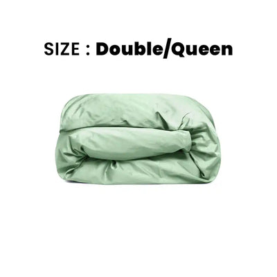 ths giza cotton double queen duvet cover slit green