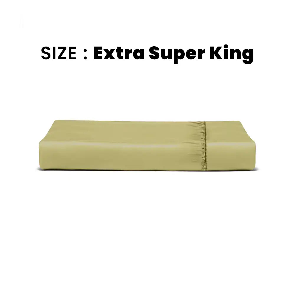 ths giza cotton extra super king fitted bed sheet sage green