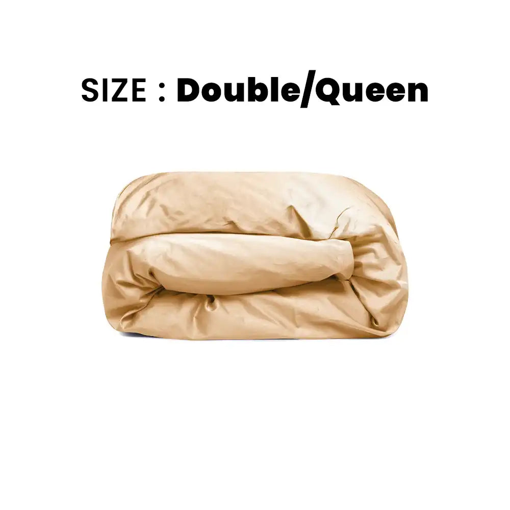 ths giza cotton double queen duvet cover beige