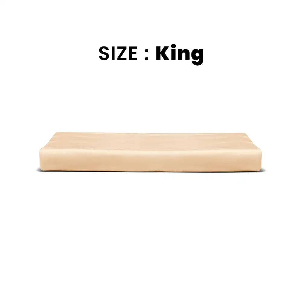 ths giza cotton king flat bed sheet beige