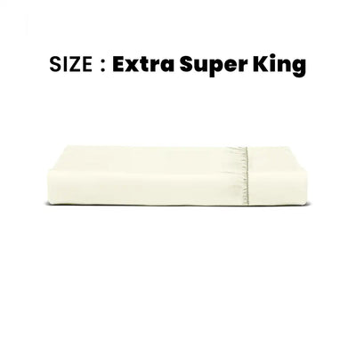 ths giza cotton extra super king fitted bed sheet ivory