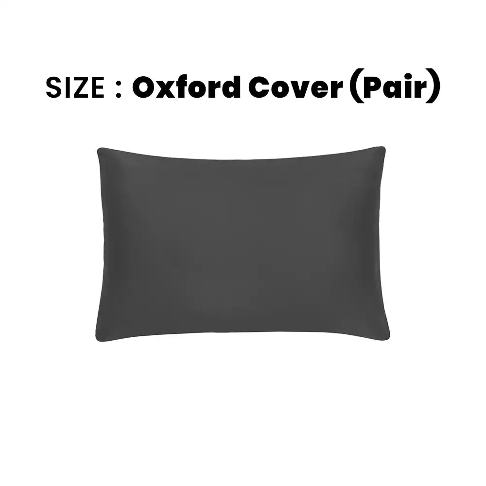 ths giza cotton oxford pillow cover pair charcoal grey