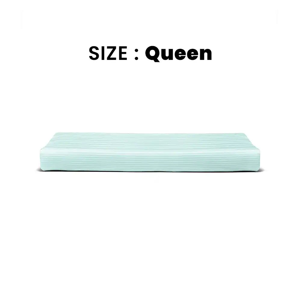 ths zen stripes queen cotton flat bed sheet baby blue